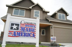 Condron Homes Made in America sign in front of a home.
