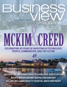 August 2018 issue cover for Business View Magazine, featuring McKim & Creed.
