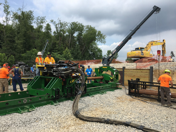 Barbco Inc demo day with equipment set up for drilling a tunnel.