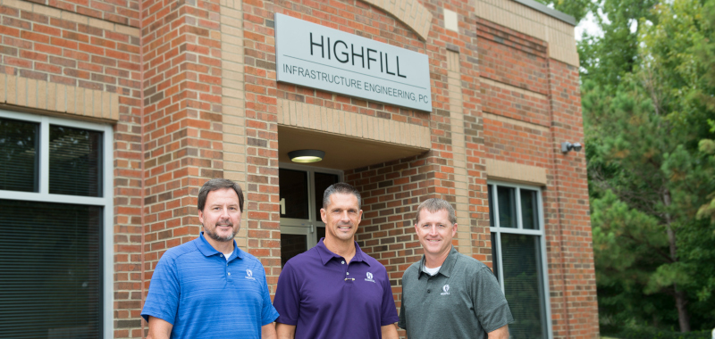 VP Chris Ford, VP Ray Cox, Founder and President Tyler Highfill of Highfill Infrastructure Engineering.