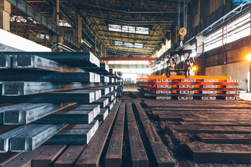 interior view of a steel factory,steel industry in city of China.